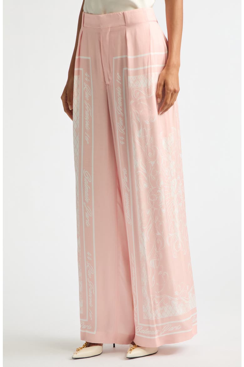 Foulard Print Twill Pants, Alternate, color, OJD PINK/ WHITE
