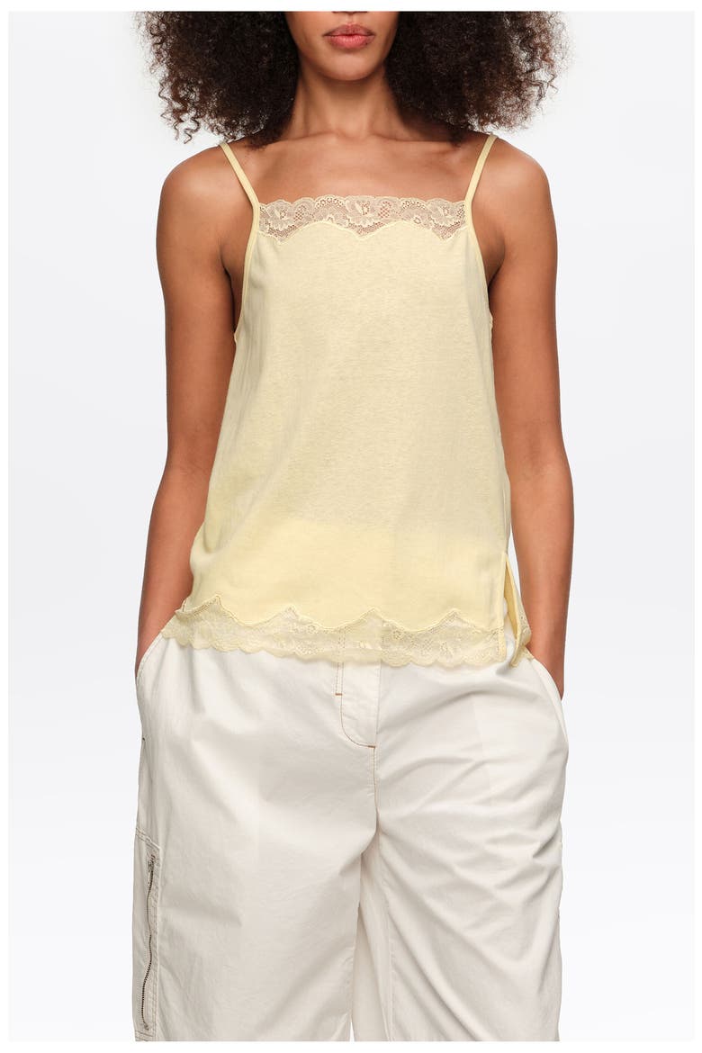 Lace Strappy Top, Main, color, LIGHT YELLOW