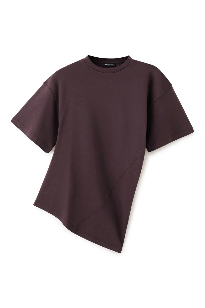 Asymmetric Fitted Cotton T-Shirt, Alternate, color, WINE
