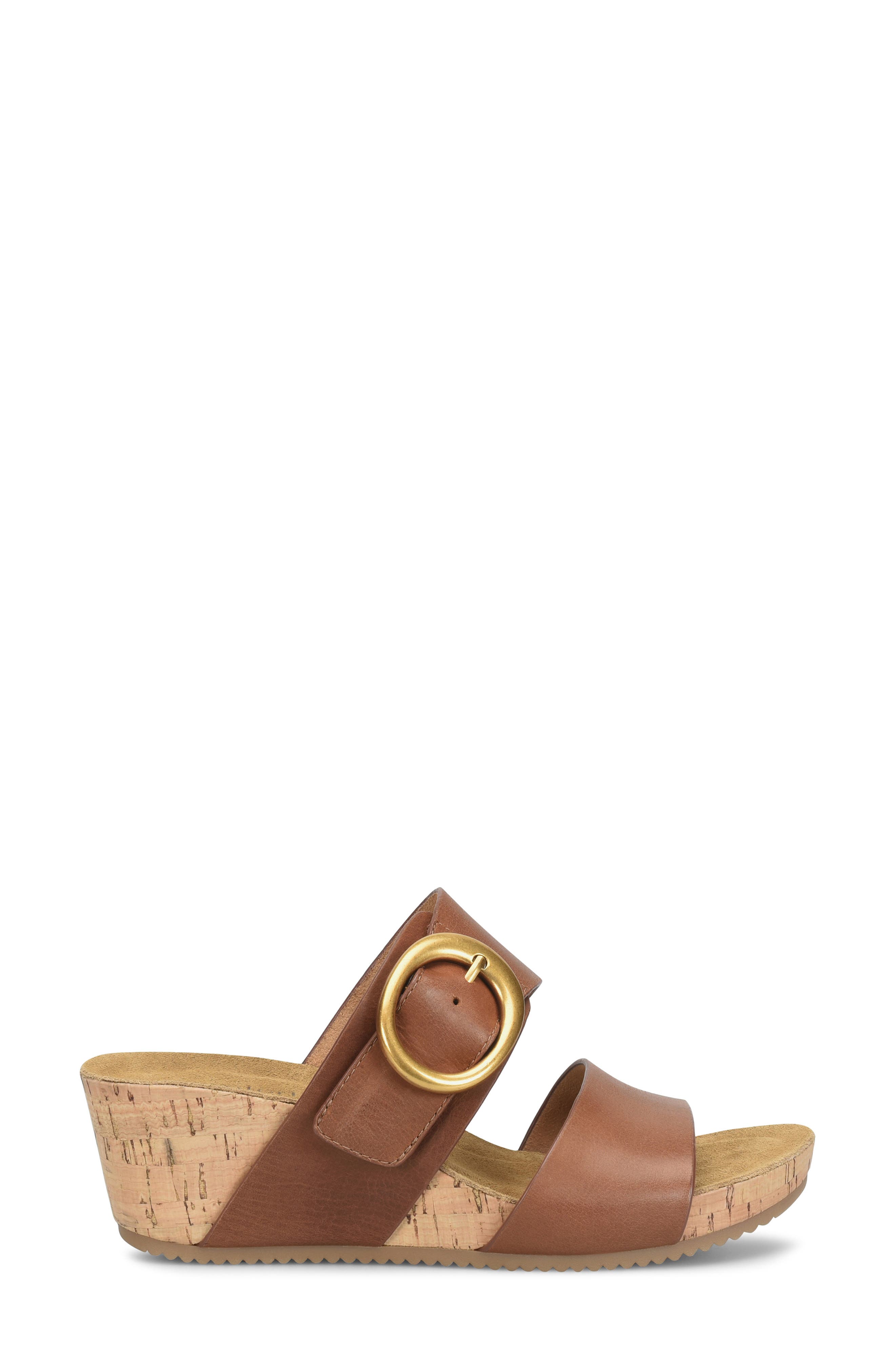 Elizabeth Platform Wedge Slide Sandal, Alternate, color, GOLDEN BROWN