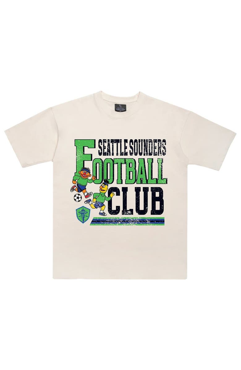 Peace Collective Unisex Peace Collective x Sesame Street Cream Seattle Sounders FC Heavyweight T-Shirt, Alternate, color, 