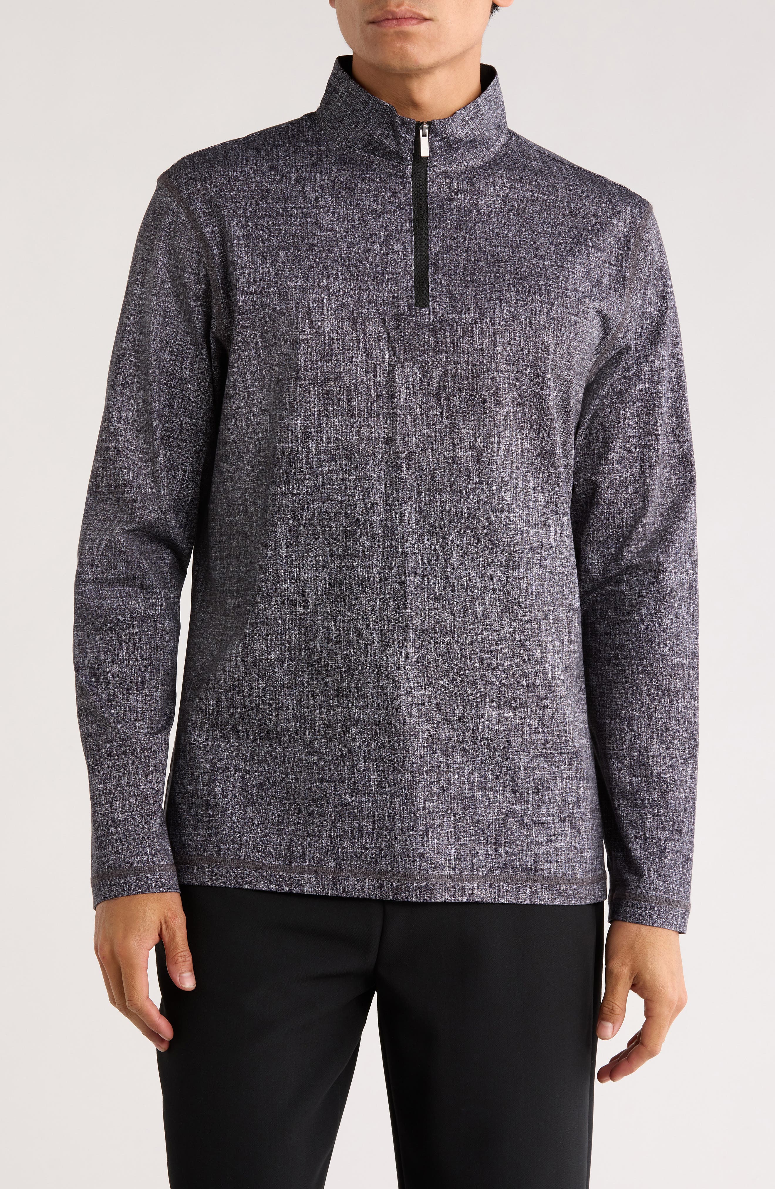 Bugatchi Stretch Cotton Quarter Zip Pullover