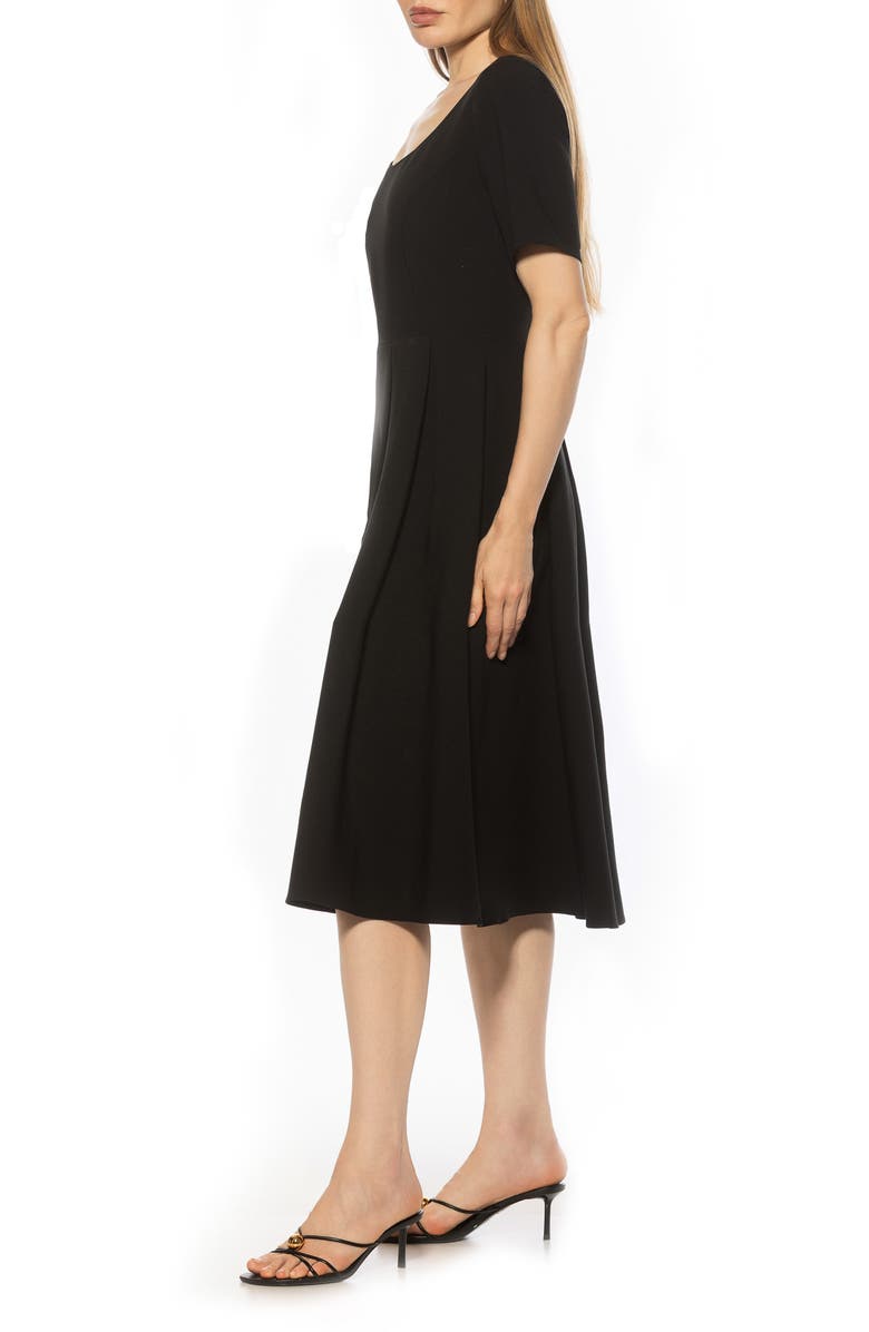 Alexia Admor Imani Pleated Short Sleeve Dress, Alternate, color, Black