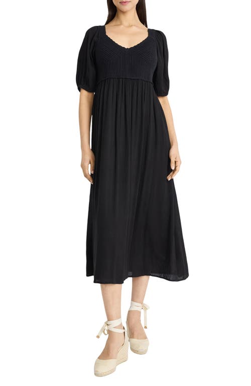 The Good Journey Puff Sleeve Maxi Dress In Black