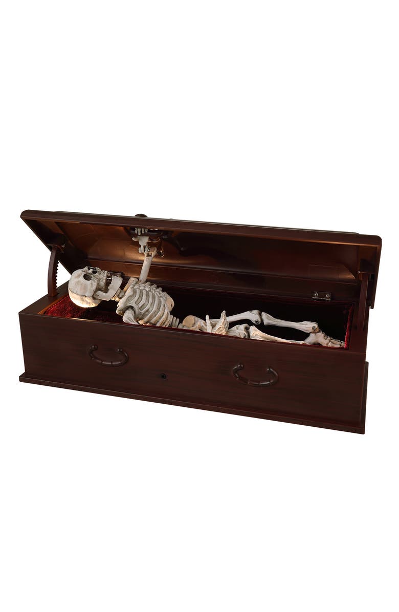 Mr. Halloween 12 in. Animated Skeleton Coffin, Main, color, Multicolor