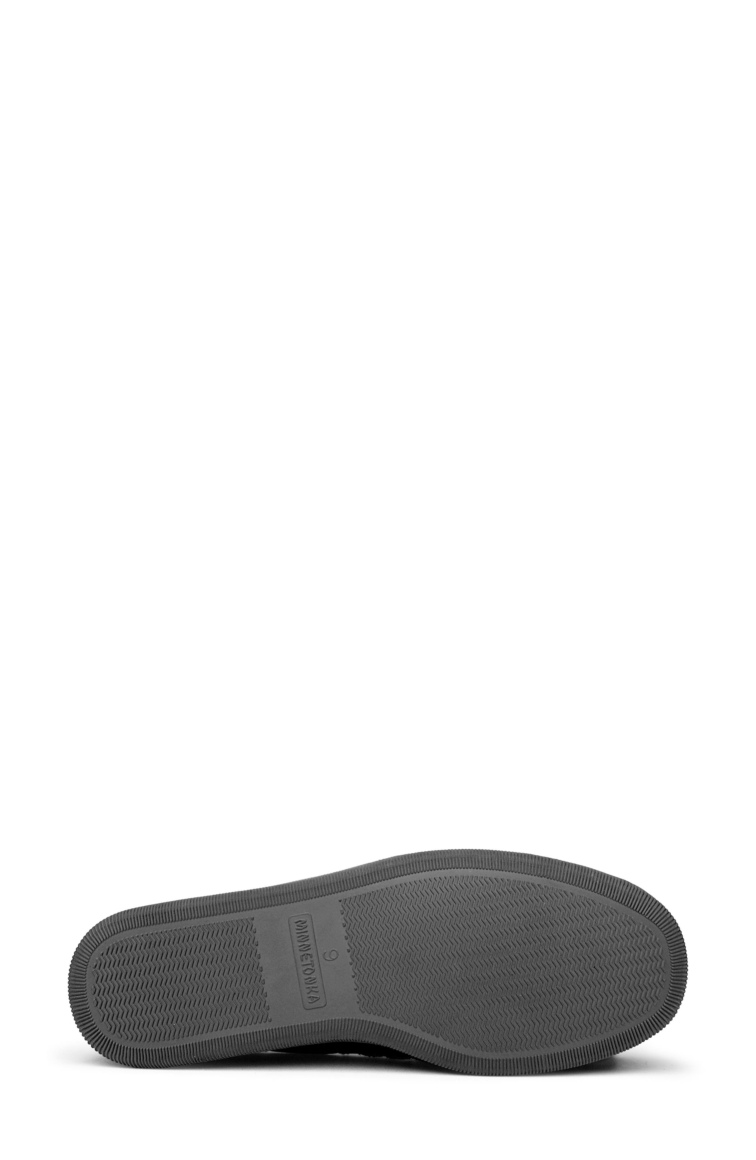 Minnetonka Genuine Shearling Lined Slipper, Alternate, color, Grey Suede