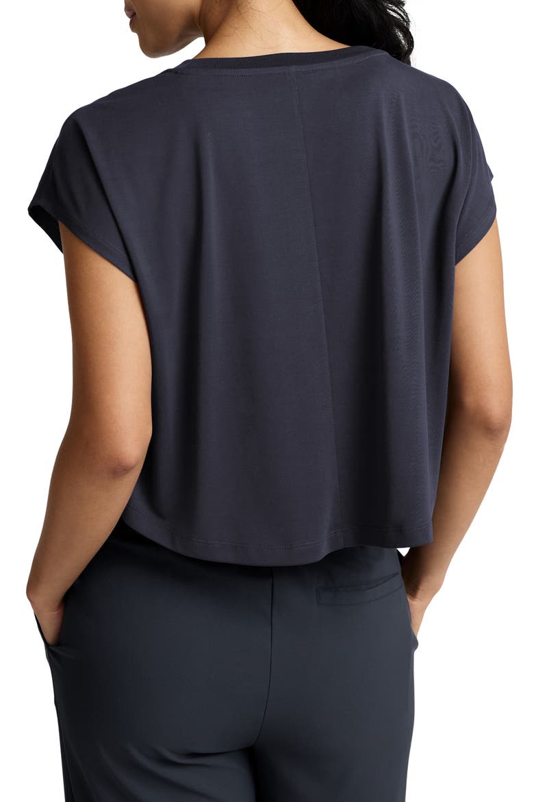 Studio Knit Crop T-Shirt, Alternate, color, NOCTURNAL NAVY