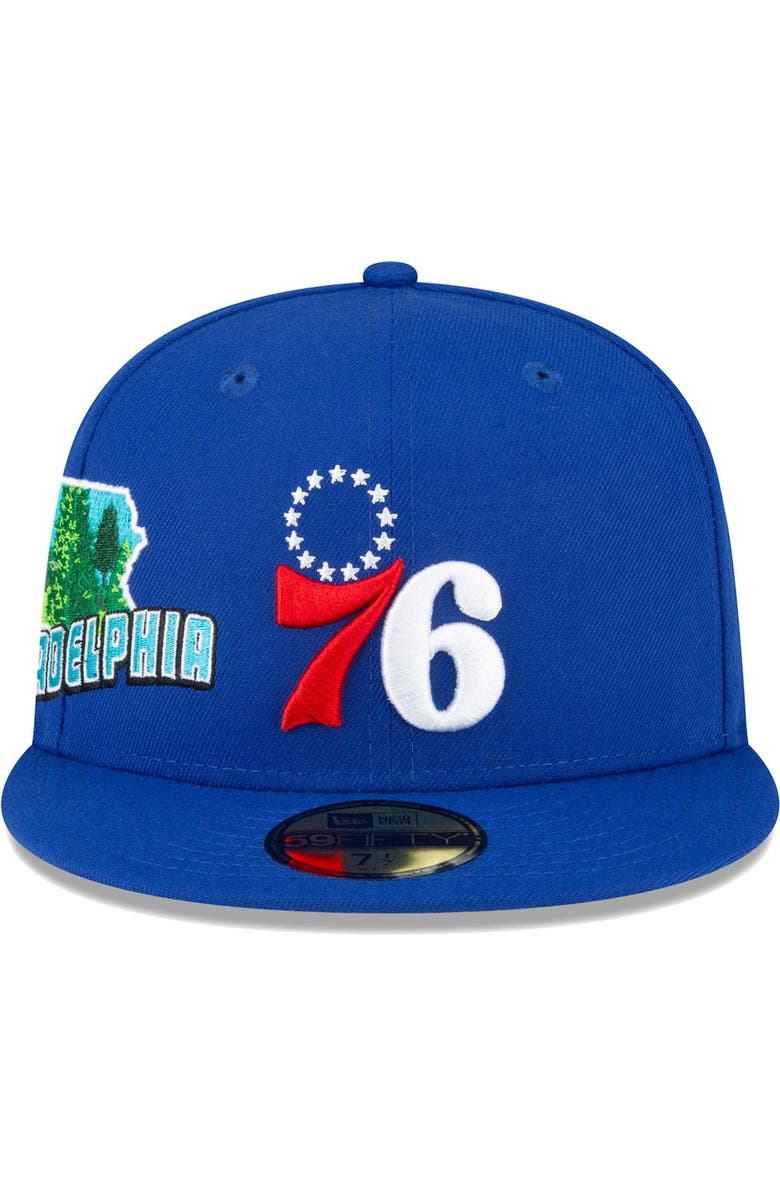 New Era Men's New Era Royal Philadelphia 76ers Stateview 59FIFTY Fitted Hat, Alternate, color, Blue