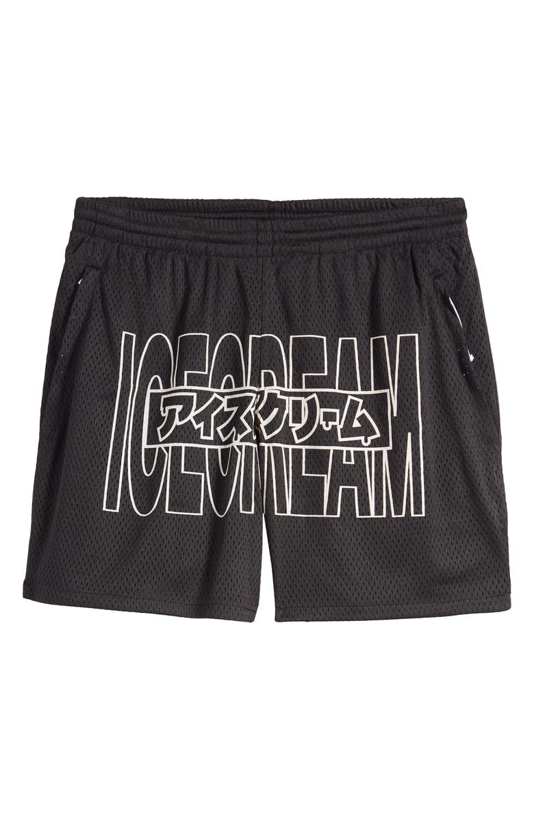 ICECREAM Katakana Reflective Mesh Shorts, Alternate, color,