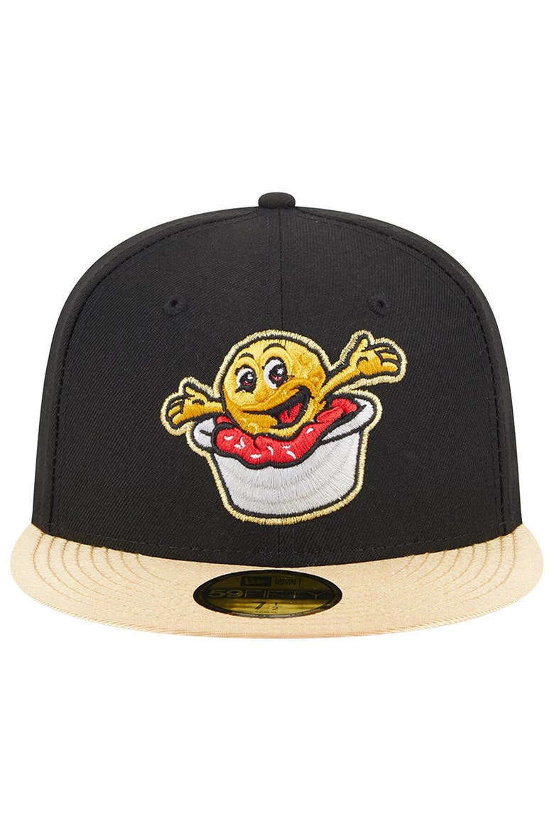 Men's New Era Black Akron RubberDucks Theme Nights Akron Sauerkraut Balls  59FIFTY Fitted Hat, Alternate, color, Black