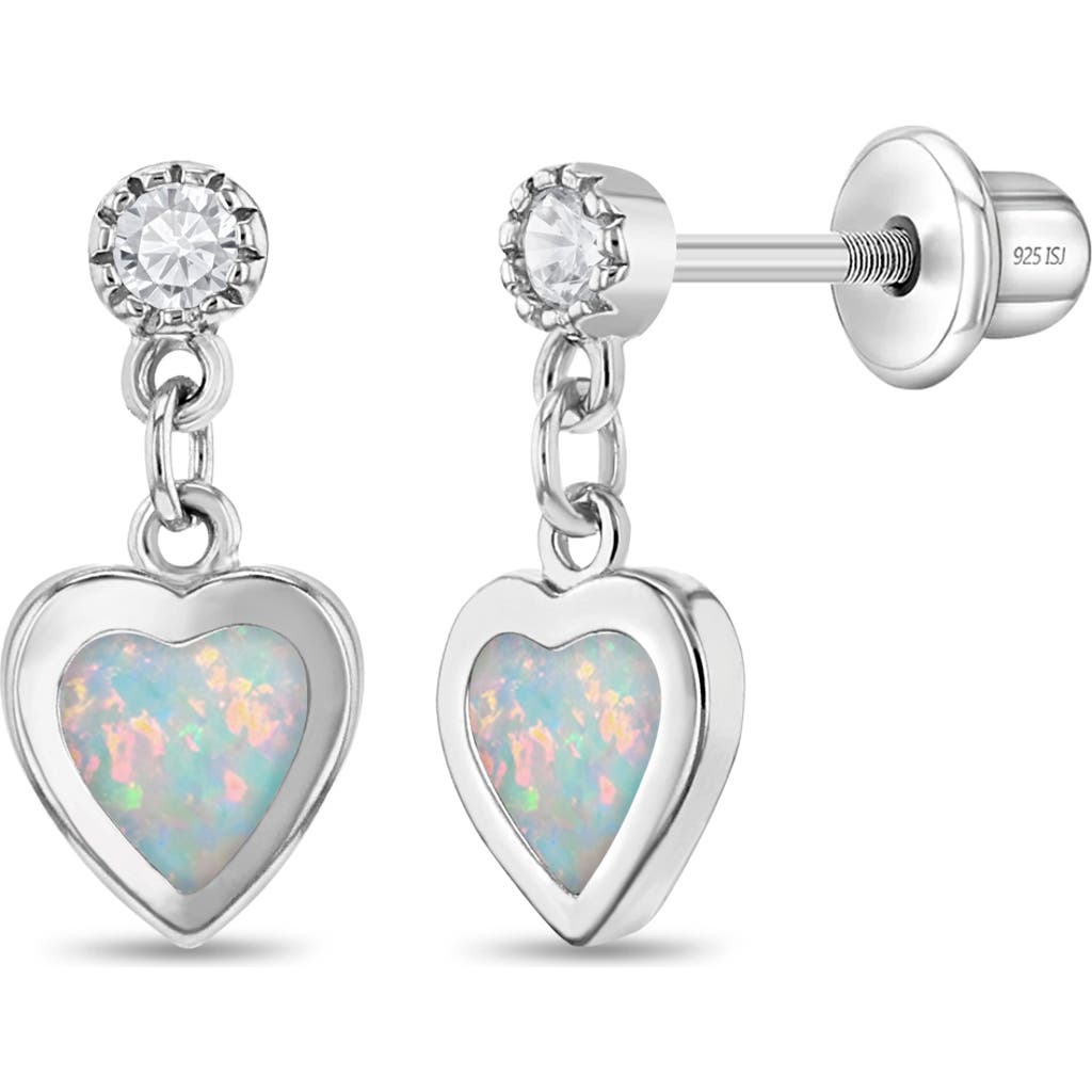 In Season Jewelry Simulated Opal Heart Dangle Earrings In Metallic