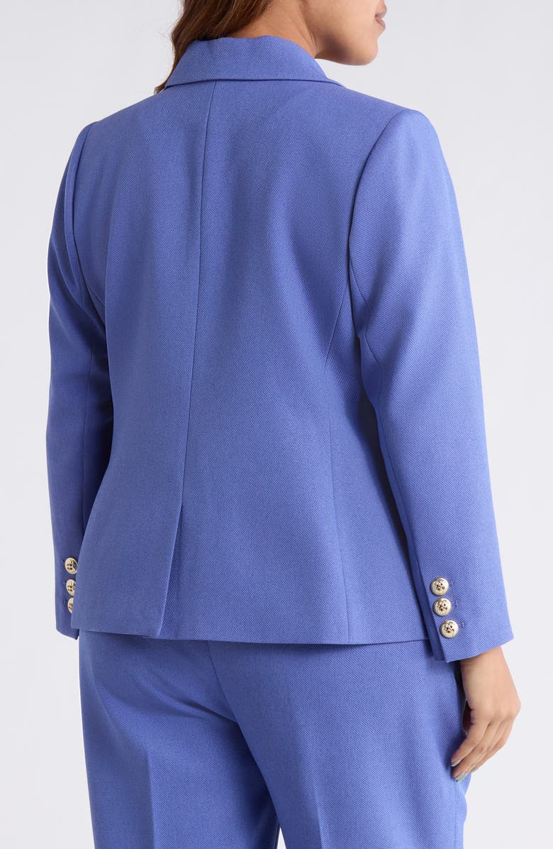 Tahari ASL Double Breasted Twill Blazer, Alternate, color, Deep Peri