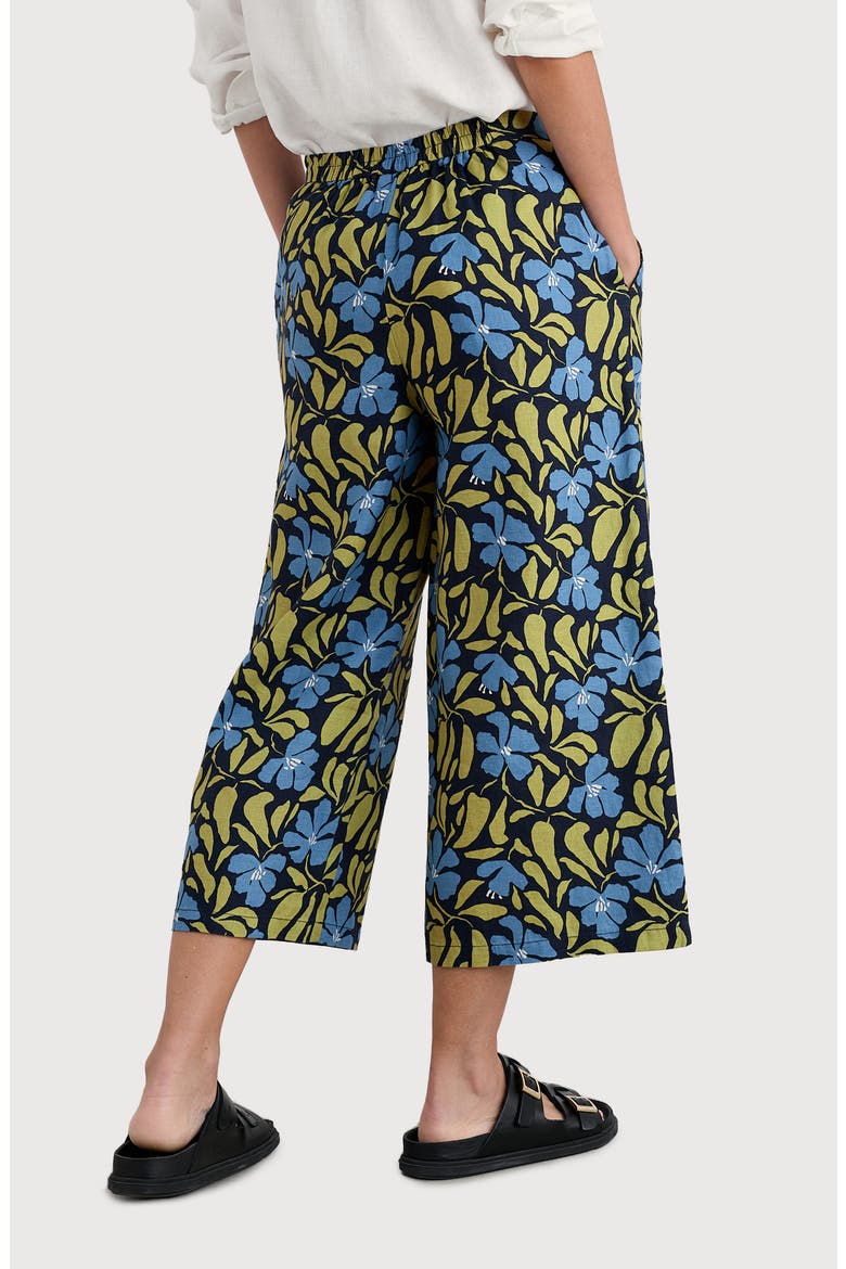 Peaceful Haven Linen Culottes, Alternate, color, LEAFY FLORAL MARITIME