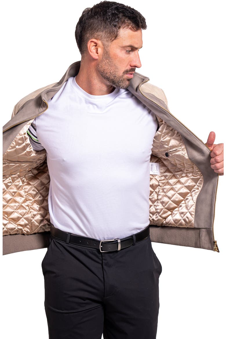 Resistance Mixed Media Suede Jacket, Alternate, color, GREY