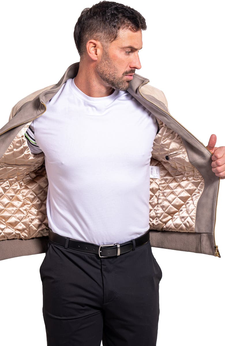 Maceoo Resistance Mixed Media Suede Jacket, Alternate, color, Grey