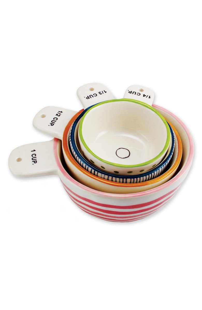 Rae Dunn Set of 4 Ceramic Measuring Cups, Main, color,