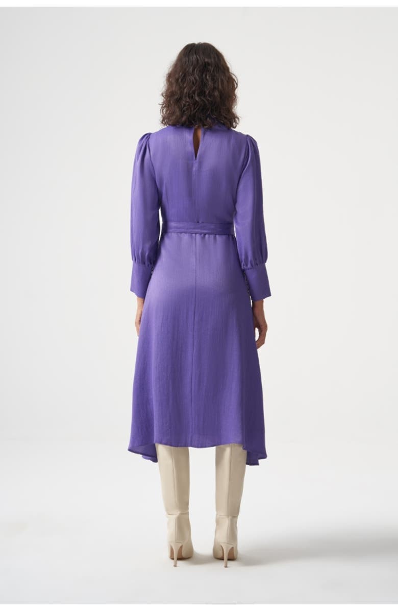 Mizalle Woven Satin Dress, Alternate, color, Purple
