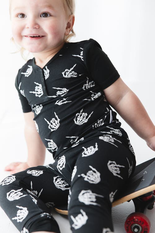 Shop Charlie Lou Baby ® Little Boy's Rock N' Skull Pajama Set In Black