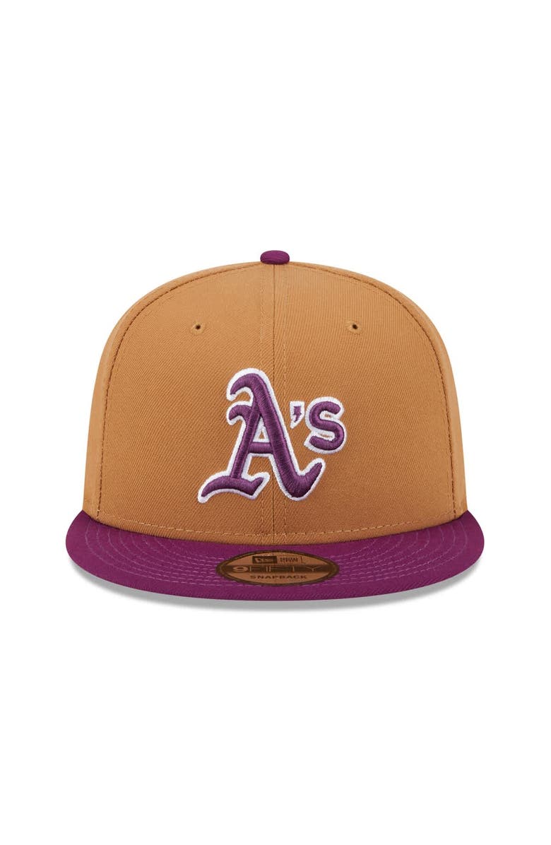 New Era Men's New Era Brown/Purple Athletics Color Pack Two-Tone 9FIFTY Snapback Hat, Alternate, color, Brown