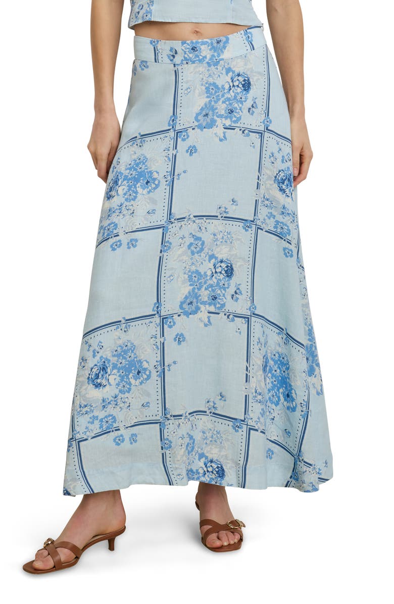 Favorite Daughter There For You Linen Maxi Skirt, Main, color, Floral Scarf