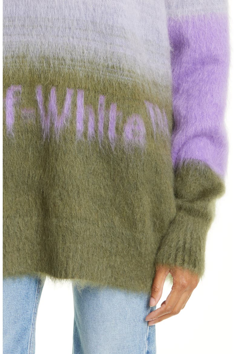 Helvetica Logo Mohair Blend Sweater, Alternate, color, MILITARYLILAC