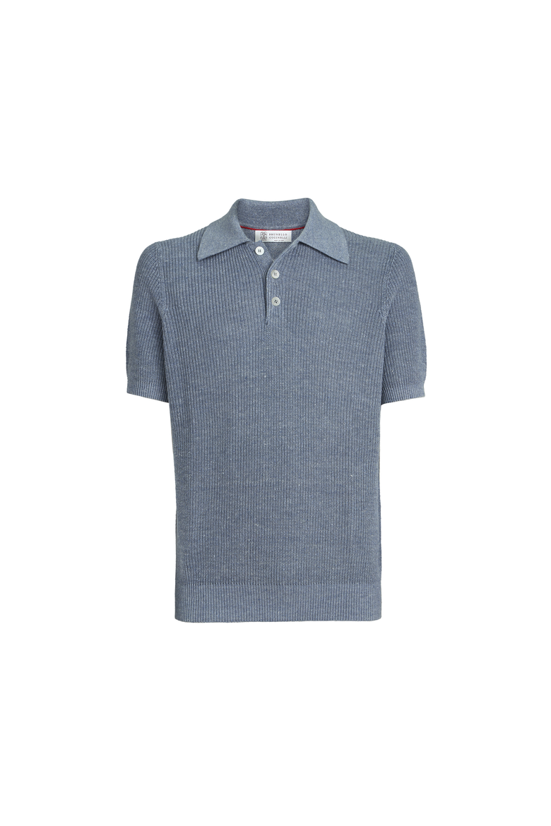 Half English rib knit polo, Alternate, color, Slate