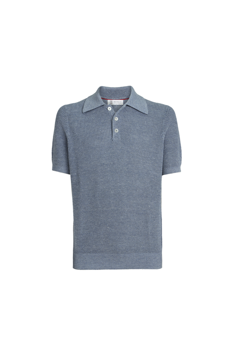 Half English rib knit polo
