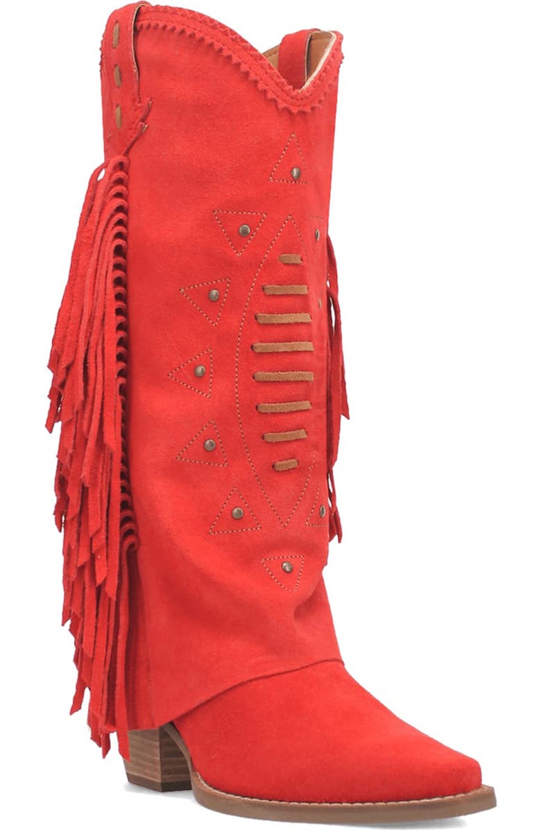 Dingo Spirit Trail Knee High Western Boot, Main, color, Red