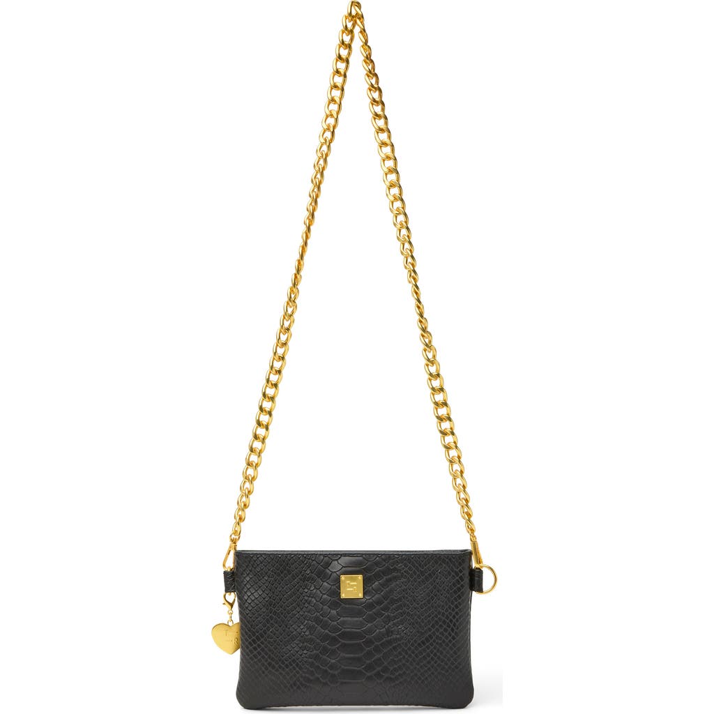 Think Royln Fame Croc Embossed Leather Crossbody Bag