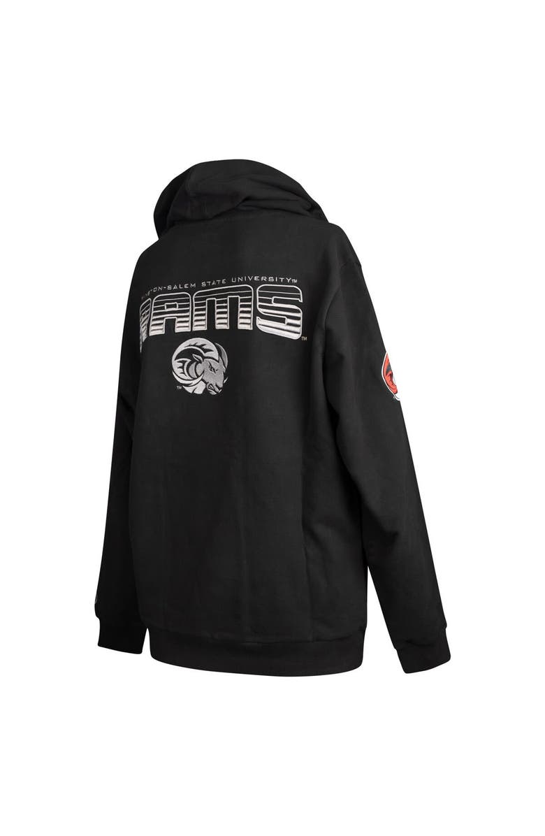 FISLL Men's FISLL  Black Winston-Salem State Rams Puff Print Sliced Pullover Hoodie, Alternate, color, Black