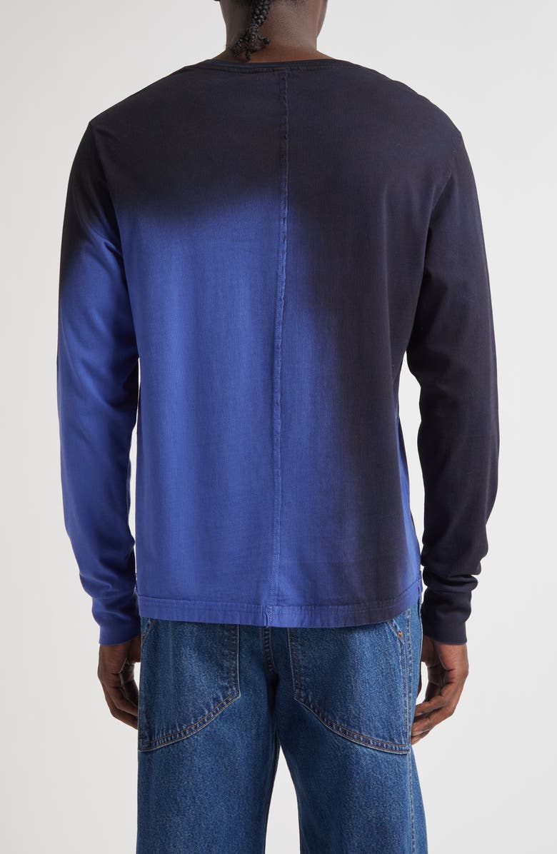 Eckhaus Latta Lapped Long Sleeve Cotton T-Shirt, Alternate, color, Shadow