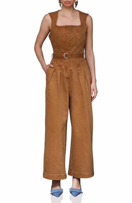 Avec Les Filles Sleeveless Denim Jumpsuit