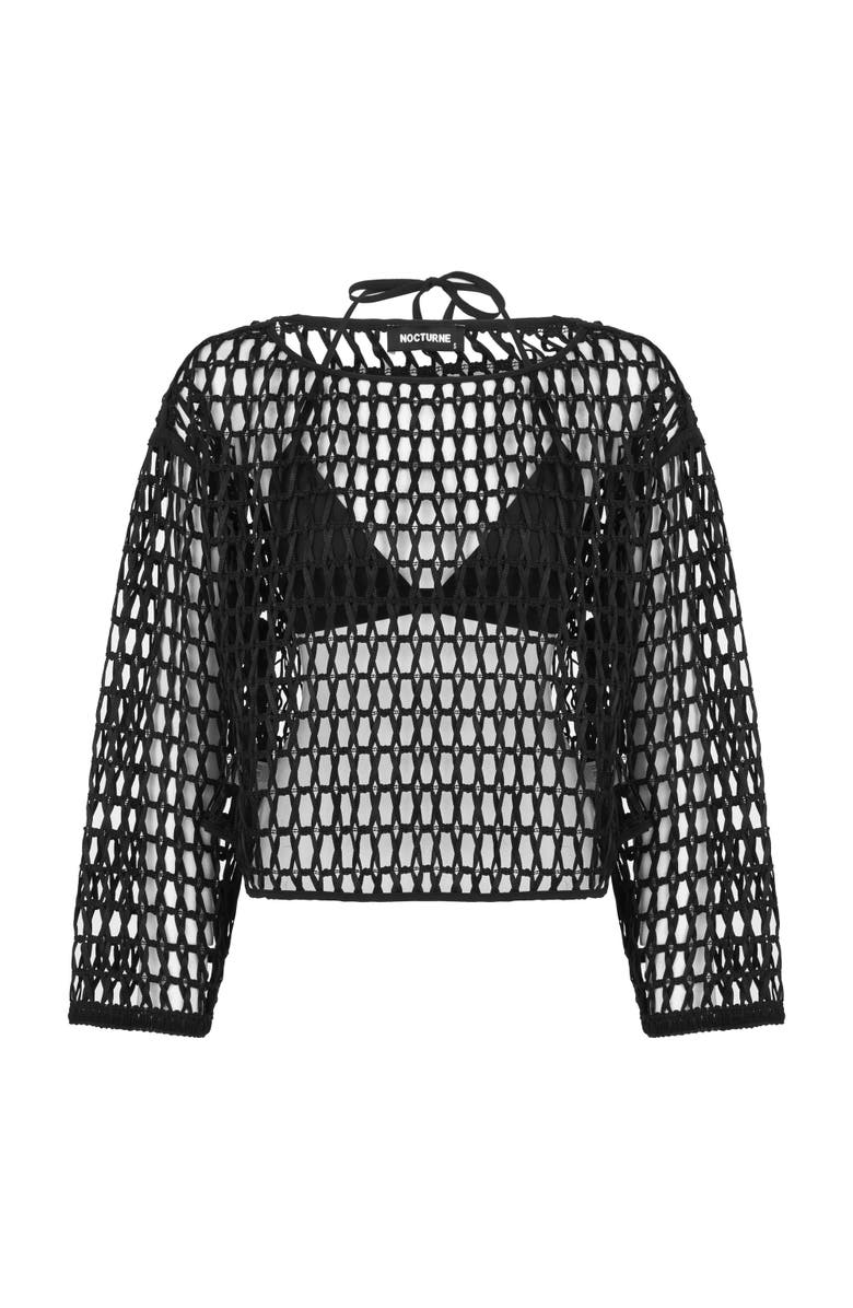 Nocturne Boat Neck Mesh Top, Main, color,