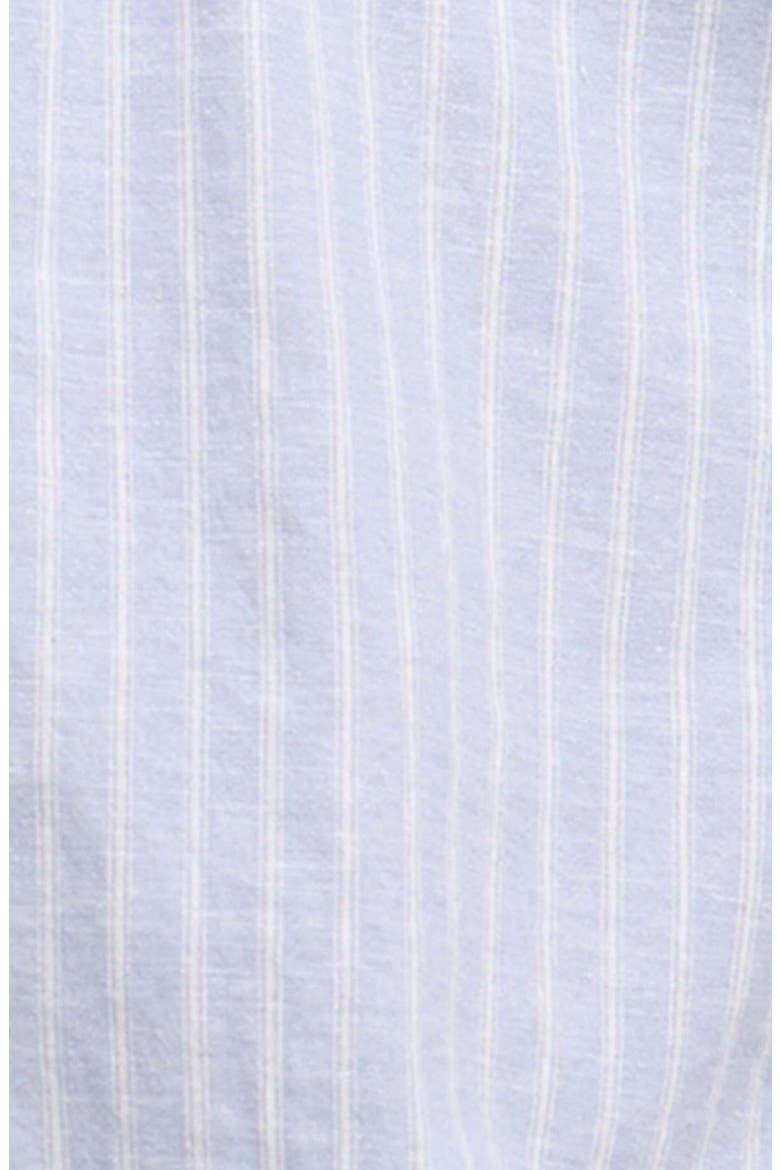 Nelson Tailored Fit Stripe Linen & Cotton Button-Down Shirt, Alternate, color, BLUE