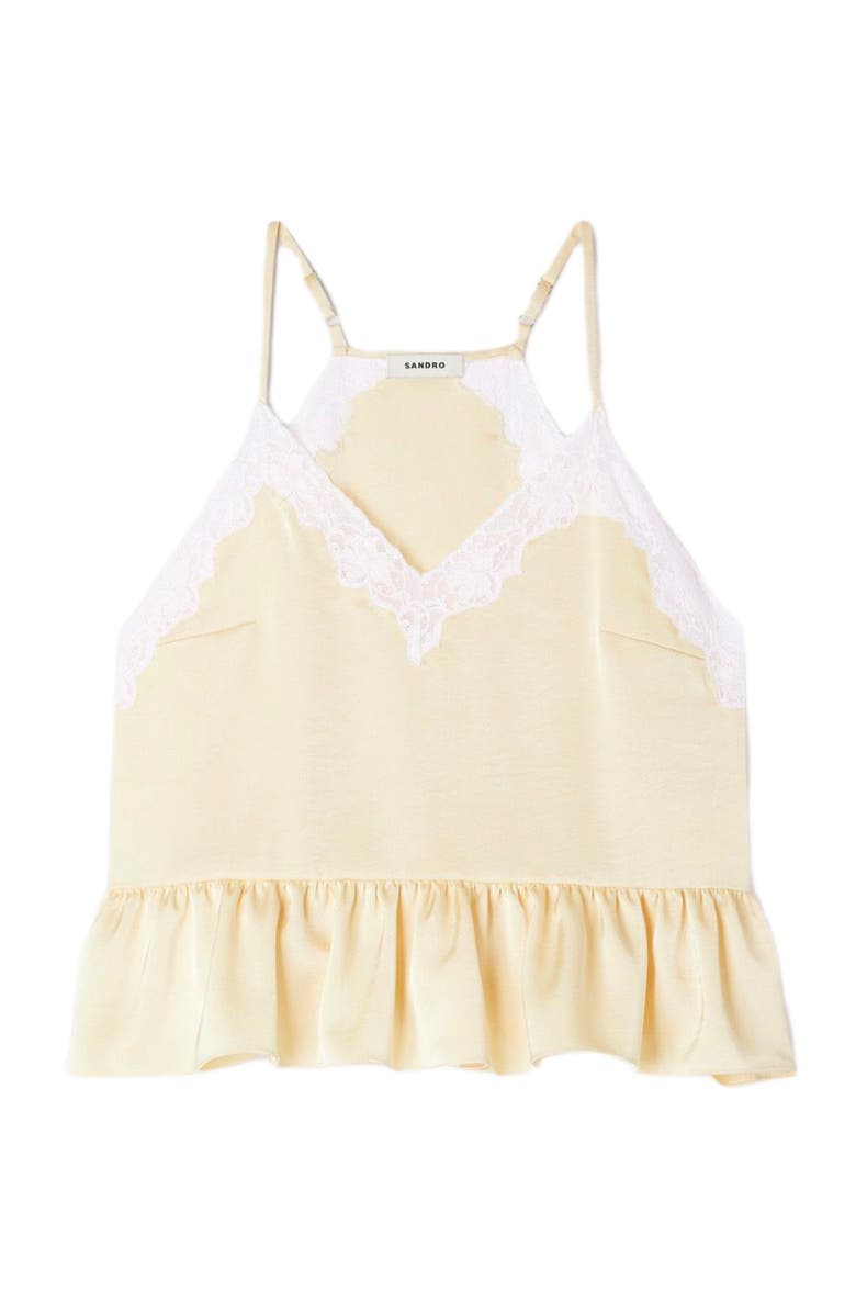 SANDRO Ruffled top, Alternate, color, Light Yellow