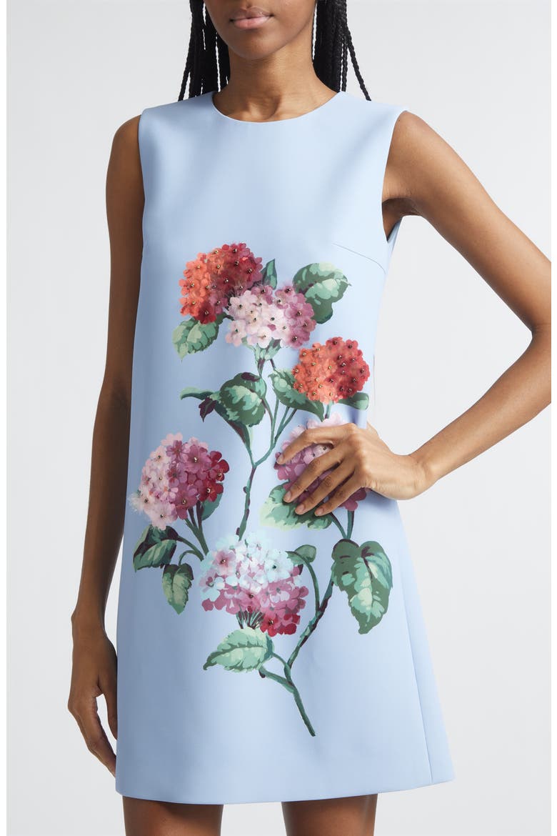 Hydrangea Embroidered Sleeveless Shift Minidress, Alternate, color, CLOUDY BLUE MULTI