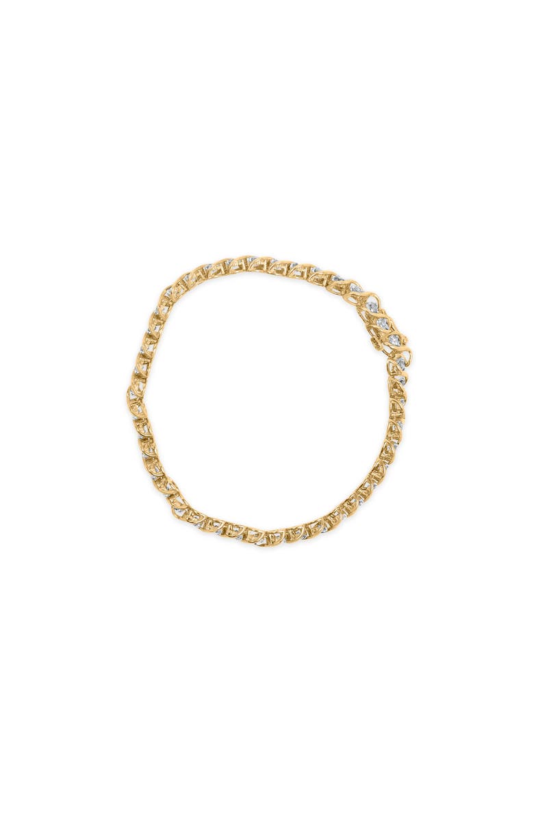 Haus of Brilliance 10K Yellow Gold 3 cttw Round-Cut Diamond Spiral Link 7.50" Bracelet, Alternate, color, Yellow