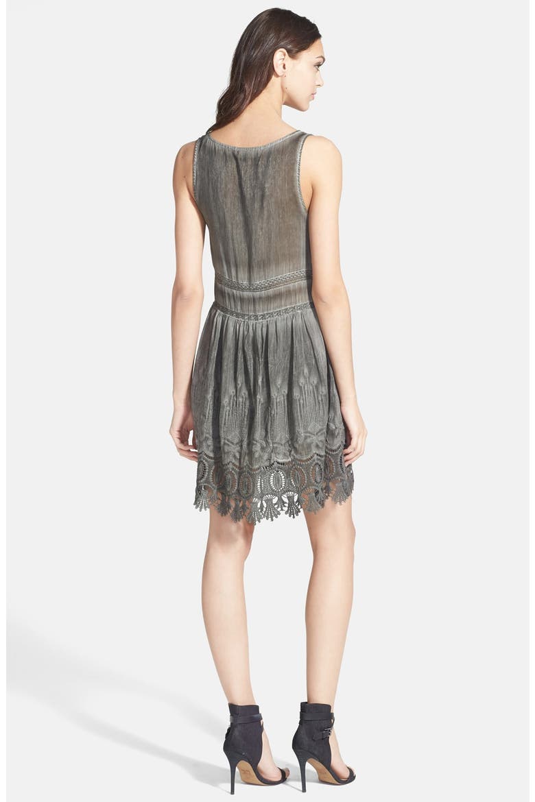 Embroidered & Lace Embellished Babydoll Dress, Alternate, color, ASH