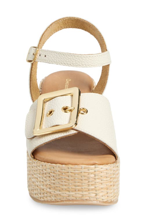 Chocolat Blu Jenis Ankle Strap Platform Wedge Sandal In Ice Leather