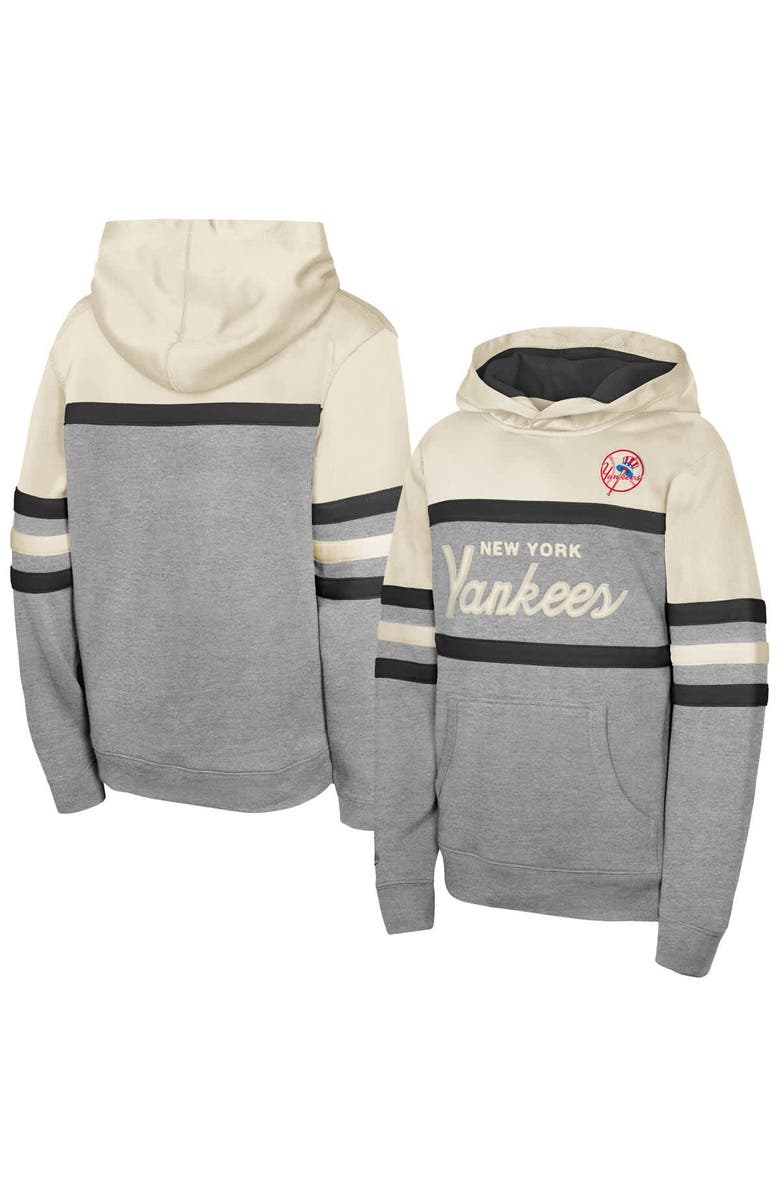 Mitchell & Ness Men's Mitchell & Ness  Cream New York Yankees Head Coach Pullover Hoodie, Main, color, 