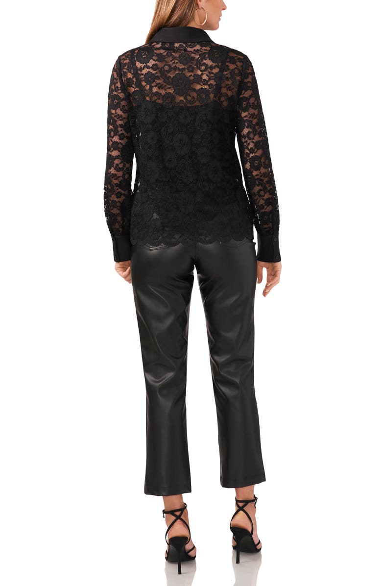 Vince Camuto Lace Button-Up Shirt, Alternate, color, 
