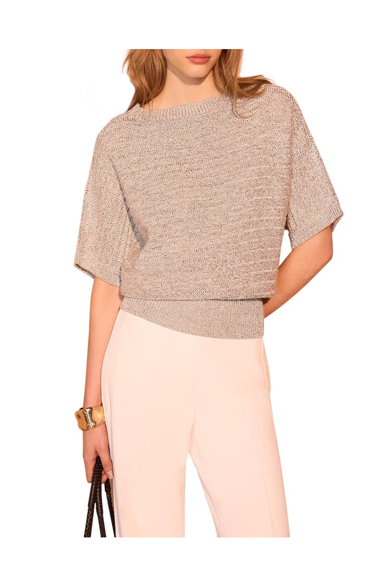 Metallic Batwing Knit Top, Alternate, color, Silver