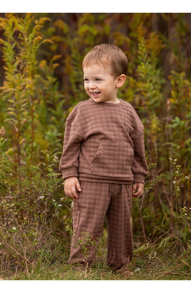 Beckett and Bear Theo Boys' Brown Check Two-Piece Set (Top & Pants)., Alternate, color, Brown