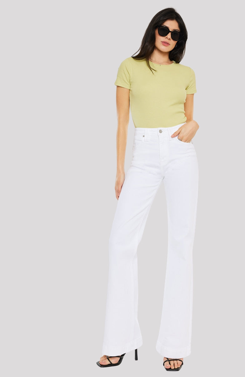 Kancan Sumayyah High Rise Holly Flare Jeans In White