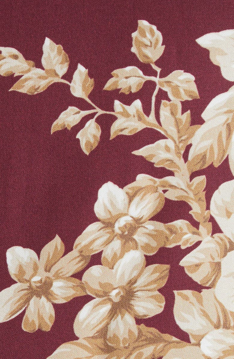 Dolce&Gabbana Rose Print Long Sleeve Stretch Silk Charmeuse Sheath Dress, Alternate, color, Rose