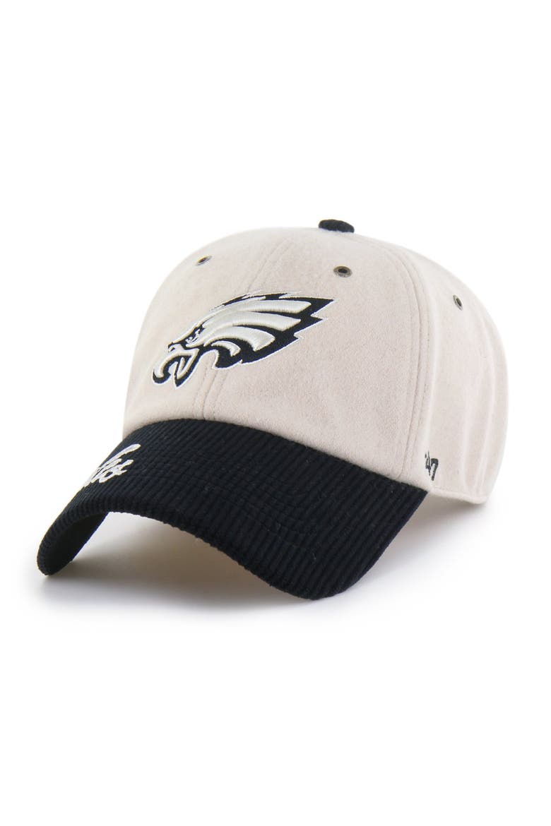 Women's '47 Natural/Black Philadelphia Eagles Rope Script Clean Up Adjustable Hat, Alternate, color, Natural