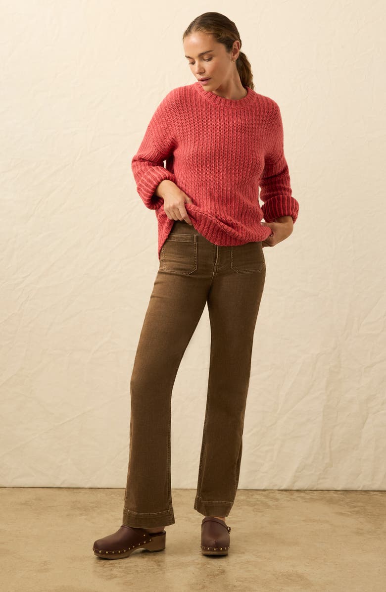 Faherty Heirloom Organic Cotton Blend Crewneck Sweater, Alternate, color, Dubarry Stripe