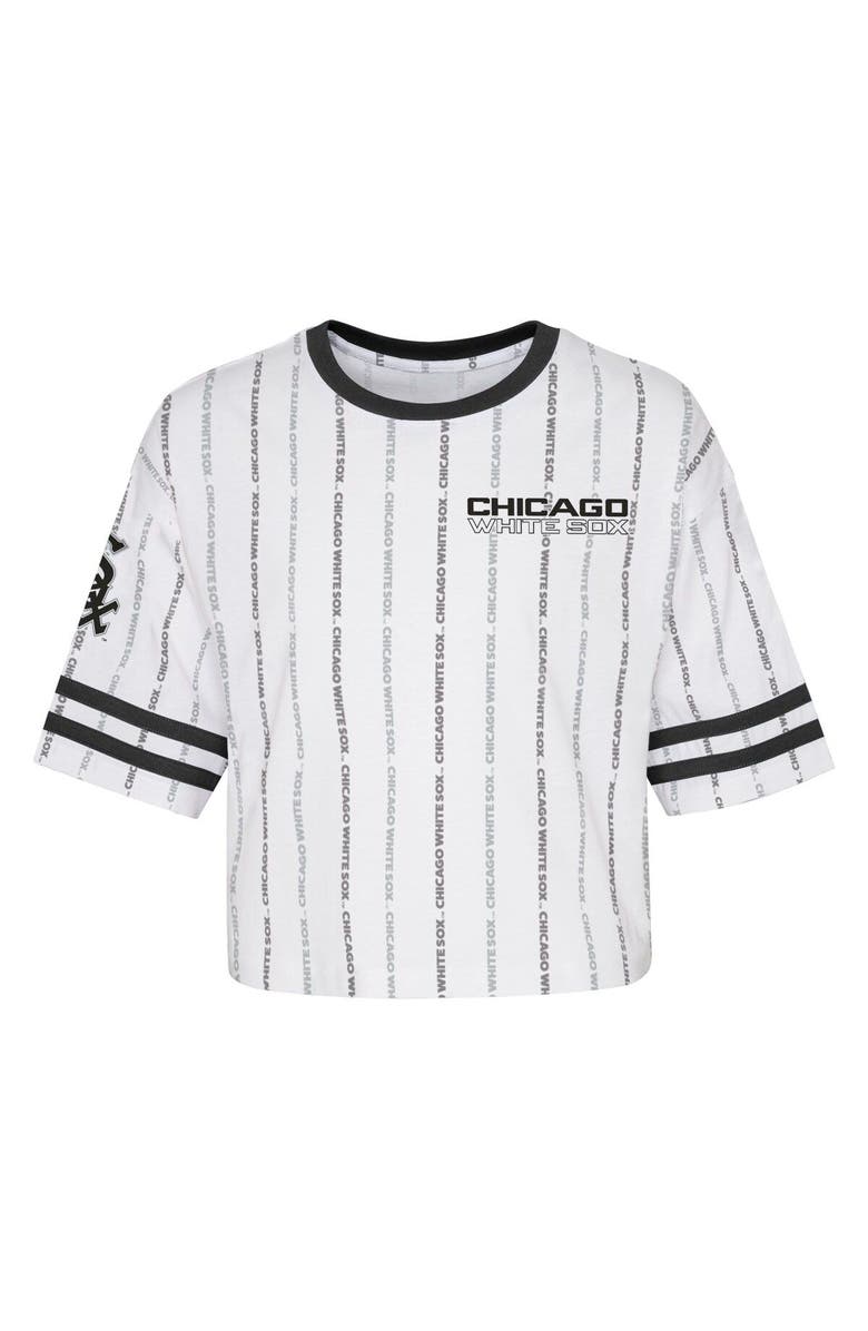 Outerstuff Girls Youth White Chicago White Sox Ball Striped T-Shirt, Alternate, color, White