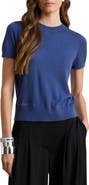 Lauren Ralph Lauren Short Sleeve Cotton Blend Sweater