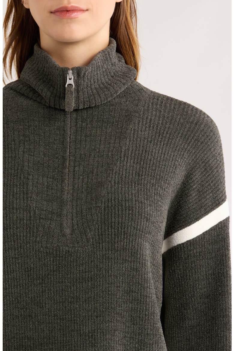 CozyChic Ultra Lite® Side Stripe Half Zip Pullover, Alternate, color, DARK MOSS-PEARL